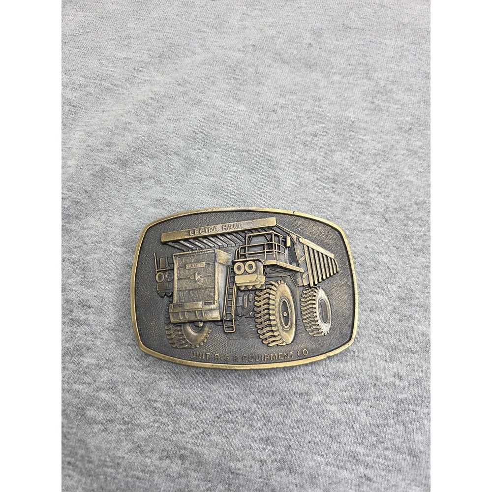Vintage Lectra Haul Unit Rig 1970s Solid Brass Construction Belt Buckle Heavy